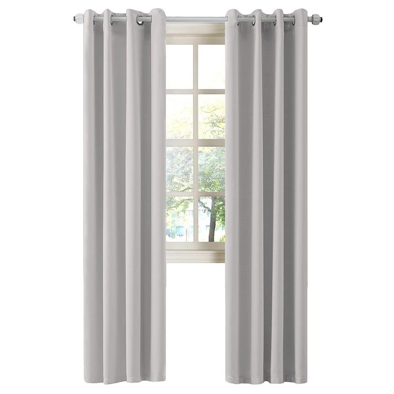 LA PALMA Thermal Insulated Blackout Darkening Grommet Living Room Curtains Window Drapes for Bedroom Pack of 2 Panels - Image 1